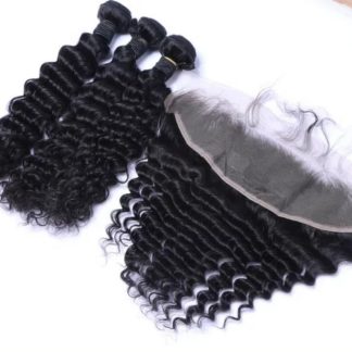 Curly 18" Weave Bundle and 8" Closure